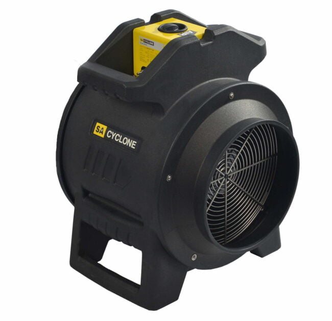 SA CYCLONE EX ATEX approved air mover ventilation fan. Applications include Offshore platforms, Oil refineries, Vessels and tanks, Confined spaces, Chemical plants, Shipbuilding and repair and Utilities