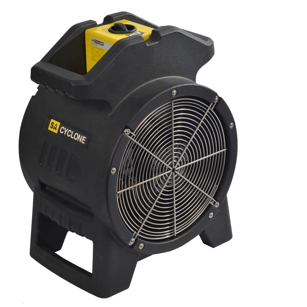 SA CYCLONE EX ATEX approved air mover ventilation fan. Applications include Offshore platforms, Oil refineries, Vessels and tanks, Confined spaces, Chemical plants, Shipbuilding and repair and Utilities
