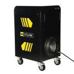 The SA CYCLONE EX Dehumidifier provides powerful, essential moisture control for the toughest workplaces, delivering a high capacity of 200 litres per 24 hours. This mobile unit is built for performance and safety where it counts. It is fully ATEX, IECEx, and UKCA Certified for zones 1 & 2 (gas) and zones 21 & 22 (dust). The unit's compact size and plug & play design allow for immediate and flexible use, ensuring you can quickly meet climate requirements. The SA Dehumidifier is exceptionally compact and lightweight, allowing one operator to move it into place and and power it up. The small size also allows it to be placed in difficult to access areas, so that you can provide drying right where it is needed. Whether you need to dry surfaces to allow painting or coating, protect sensitive equipment or stop corrosion, the SA Dehumidifier is a highly effective tool.